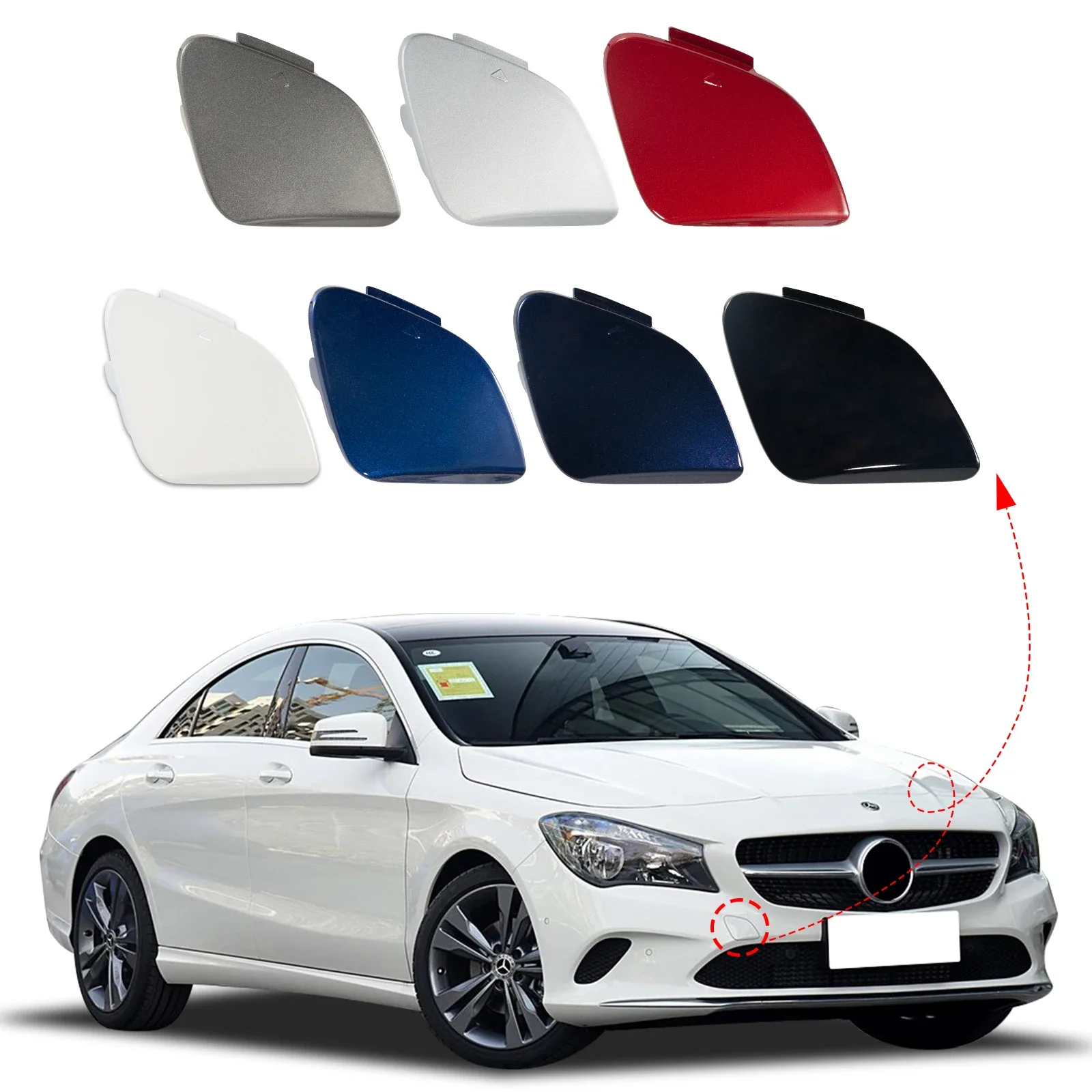 

Front Bumper Tow Hook Cover Cap Eye For Mercedes-Benz CLA-Class Coupe W117 Facelift for CLA180 CLA200 2016-2020 1178851300