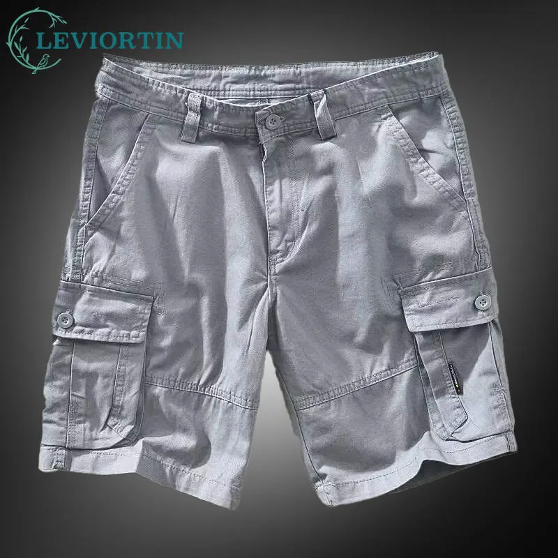 Men's Baggy Cargo Shorts Pants Multi-pockets Harajuku Streetwear Summer Casual Comfortable Oversized Loose Work Five Point Pants