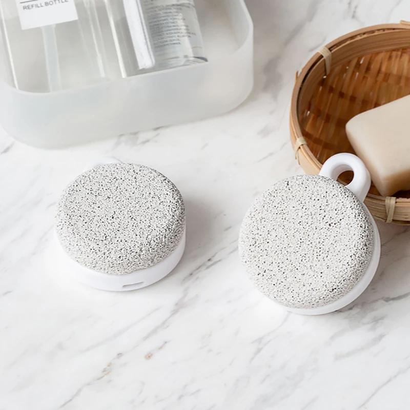 1Pcs Pumice Brush Exfoliating Foot File Double Sided Long Handle Stone Care Scrubber Exfoliator Body Brush