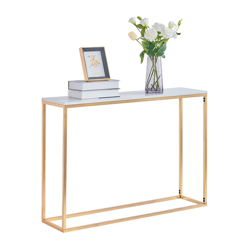 

Console Tables for Entryway, Faux Marble Sofa Tables, Entryway Table for Living Room, Gold Entrance Table, MDF Entry Table,