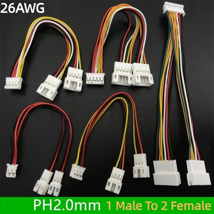 

1PCS PH2.0mm pitch terminal cable one point two one drag two plug adapter cable 2p3p4p5p6p male and female extension cable