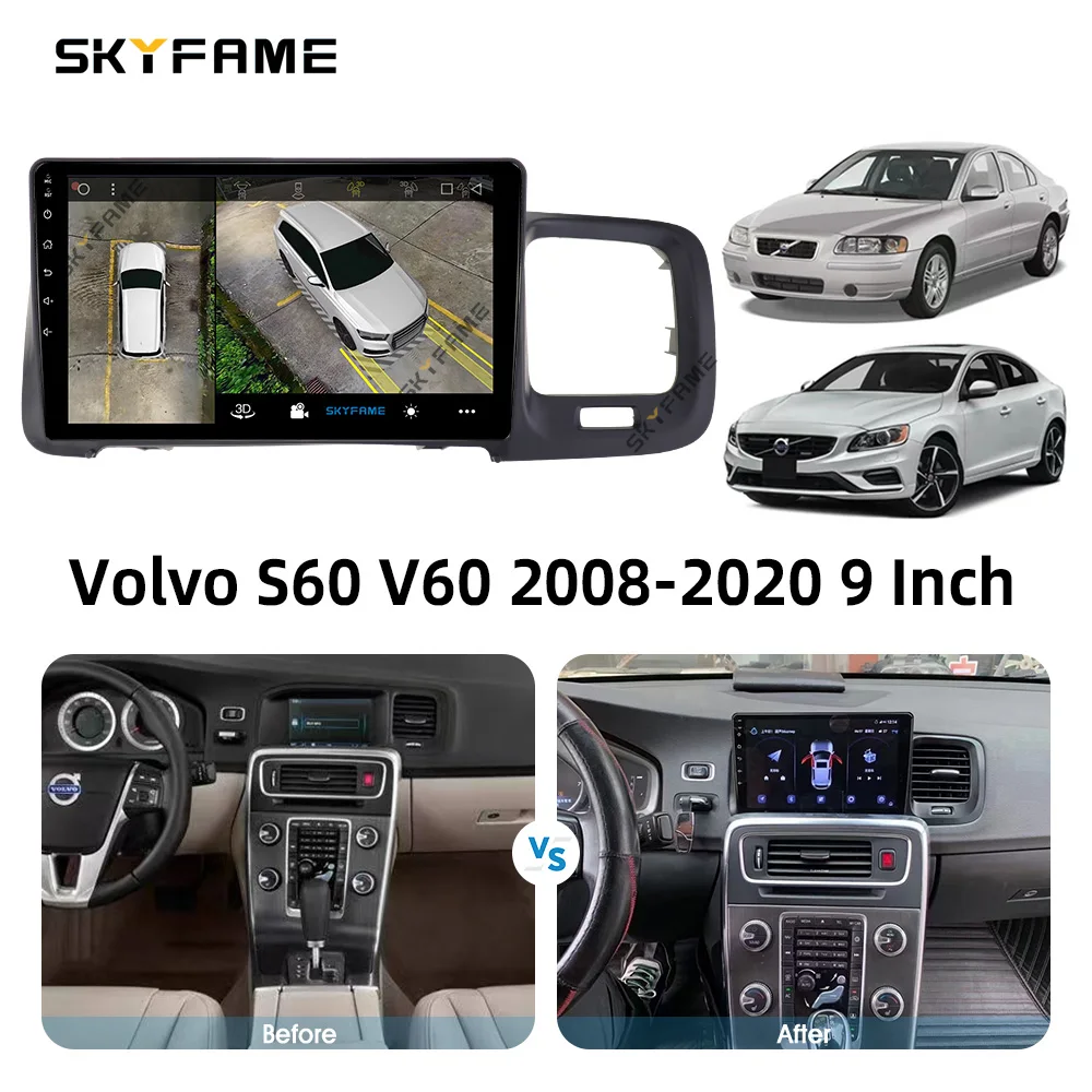 SKYFAME إطار السيارة فآسيا محول Canbus صندوق فك أندرويد راديو داش تركيب لوحة عدة لفولفو S60 V60