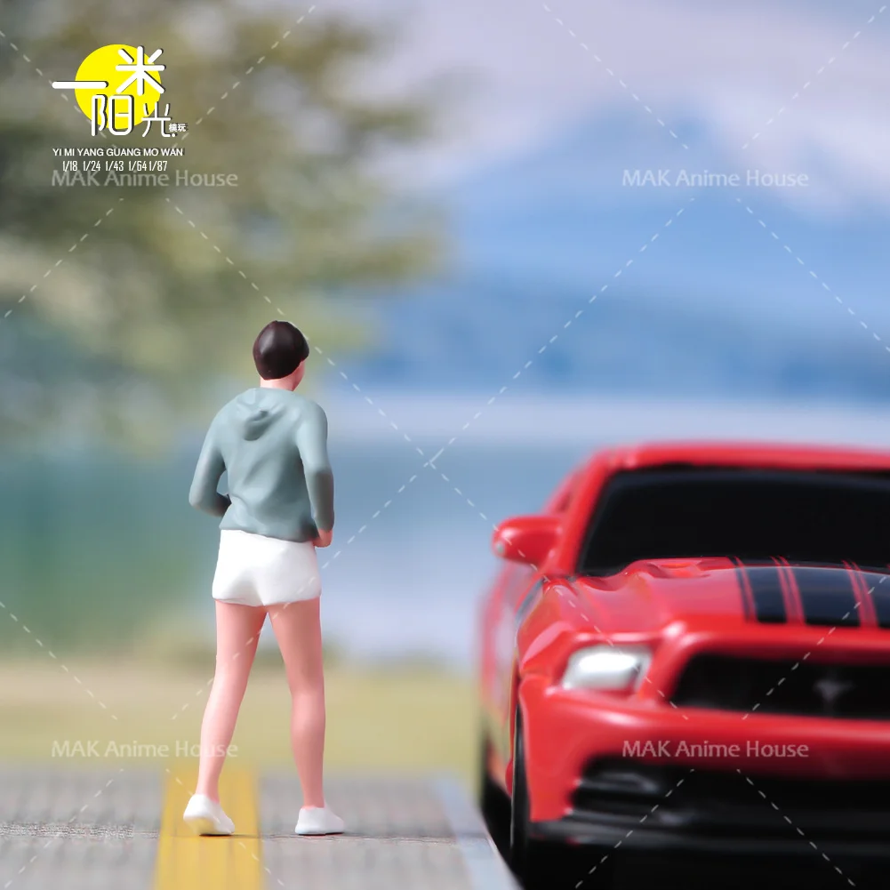 Miniaturas impressas 1/87 1/64 1/43 1/24 1/18 esportes de corrida para meninas ao ar livre figura boneca modelo cena decoração fotografia brinquedos