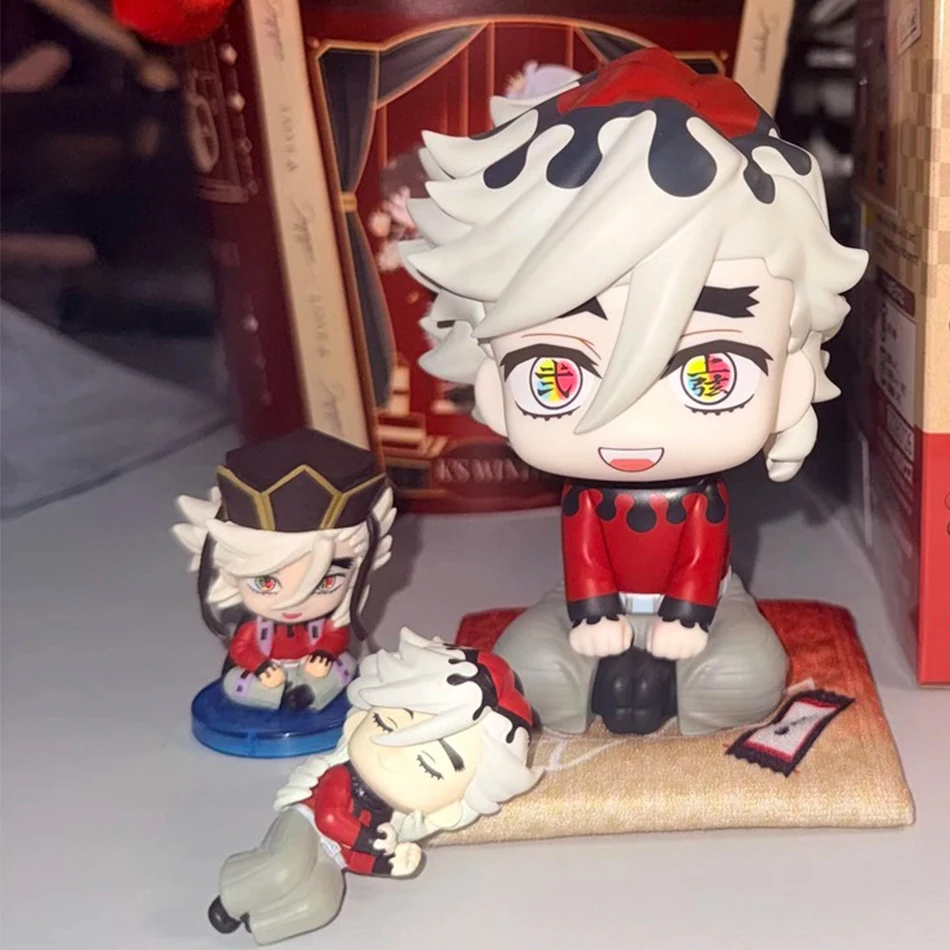 Figura de Acción de PVC de Demon Slayer Kimetsu No Yaiba, Sanemi Kyojuro Obanai Doma, Versión Q, Sentado, Coleccionable, Adorno de Escritorio, Juguete