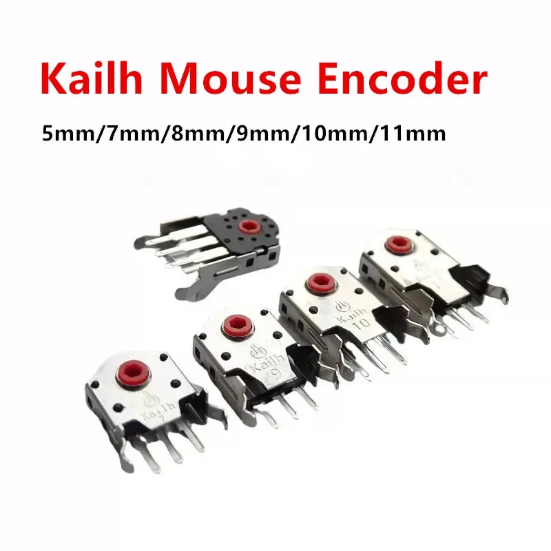 Kailh Decoder 5/7/8/9/10/11mm Red Core Rotary Mouse Scroll Wheel Encoder 1.74mm hole for PC Mouse alps encoder