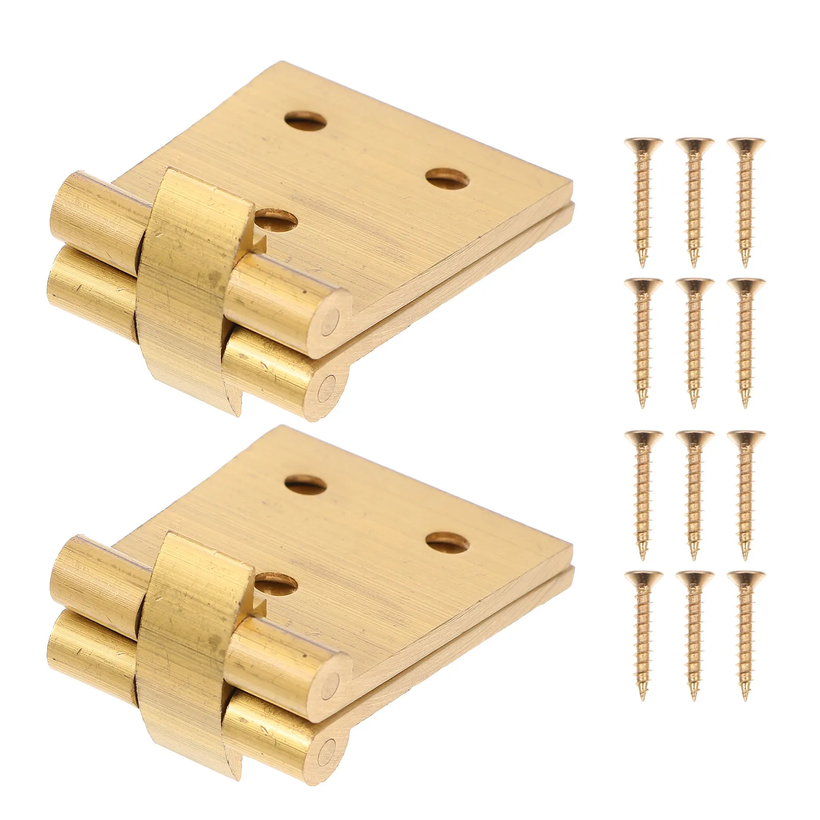 2Pcs Round Table Hinges Copper Finished Heavy Duty Self-Supporting Folding Hinges for Kitchen Cabinet Wardrobe Desktop 180