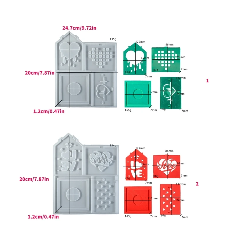 Customizable Sturdy Silicone House Mold Set Portable for Stylish Keychains Sturdy and Easy to Use Resin Tool Dropship