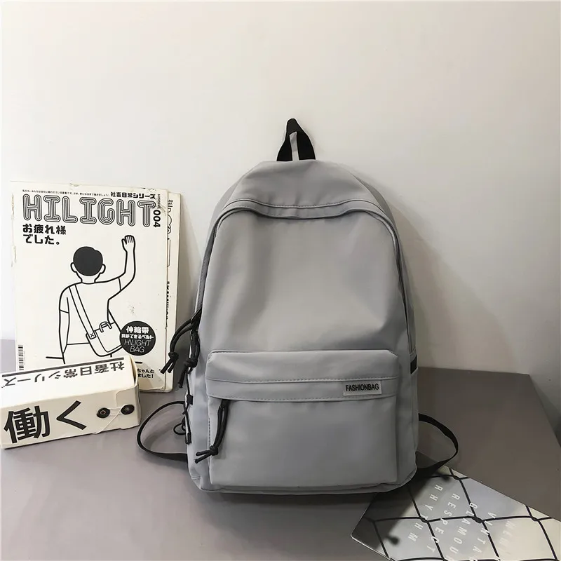 Minimalist Solid Color Large Capacity Lightweight Nylon Teen Student Unisex Backpack School Travel Dual Use Casual Everyday 2025