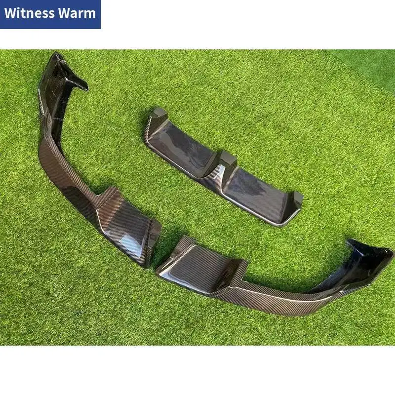 3 PCS Real Carbon Fiber Front Bumper Spoiler Lip Splitters For BMW X6M F96 Tuning 2019-UP