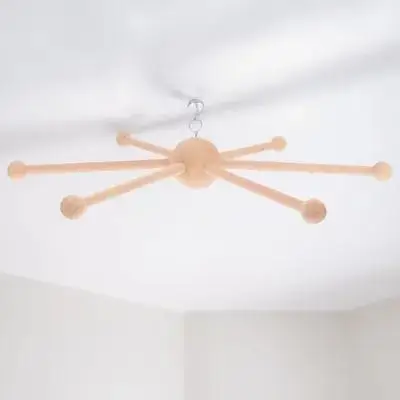 

Wooden Wind Chime Frame 6-Branch DIY Mobile Hanger Frame for Rustic Wind Bell Decoration Garden Yard Porch Craft Supplies