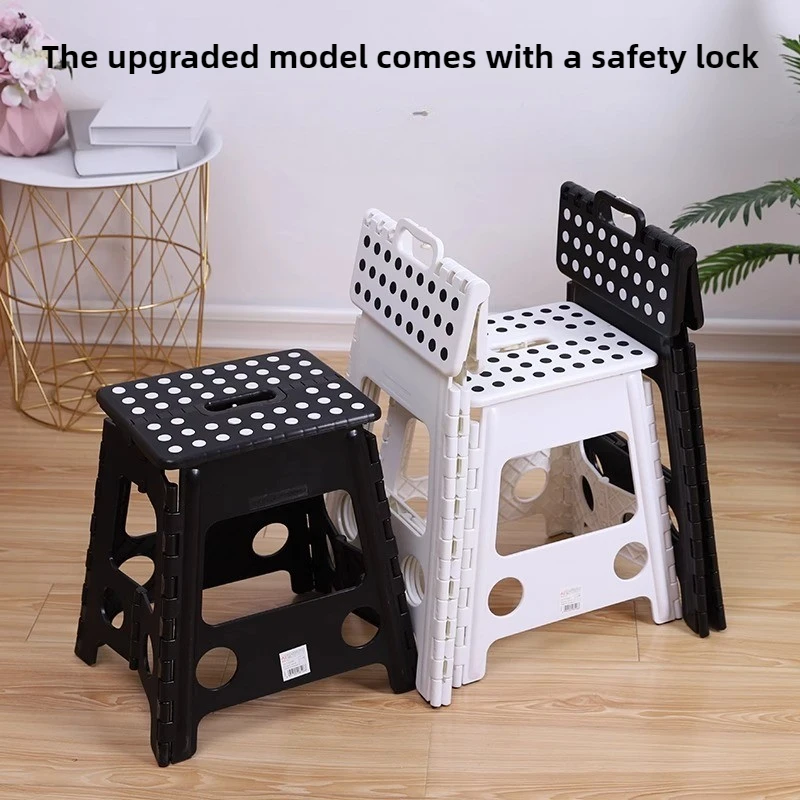 

Space Saving Folding Bar Stool Thickened Plastic Child Seat Portable Kitchen Dining Room Stool Compact Entrance Shoe Stool