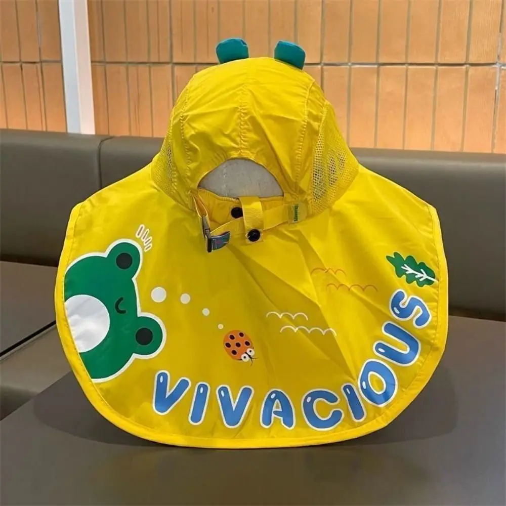 

Breathable Mesh Shawl Sun Hat UV Protection Wide Brim Children Beach Hat Quick-drying Comfortable Folding Girls Sun Hat