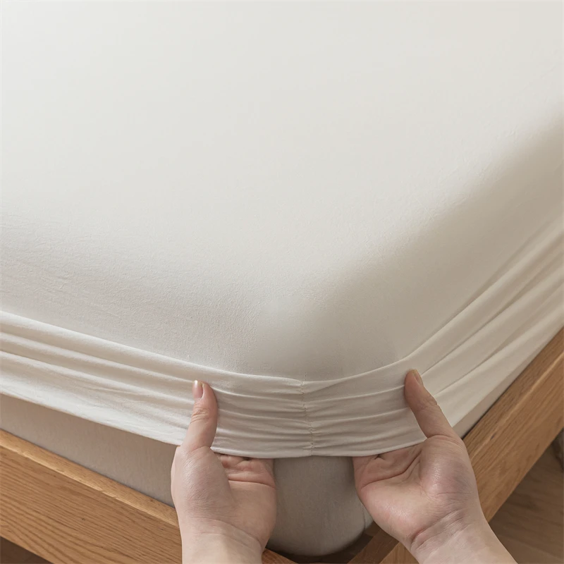 القطن الخالص المجهزة ملاءات السرير غطاء قطعة واحدة القطن ملاءات السرير غطاء غبار شامل حامي المرتبة غطاء 2025 نموذج جديد عالمي لجميع الفصول #5