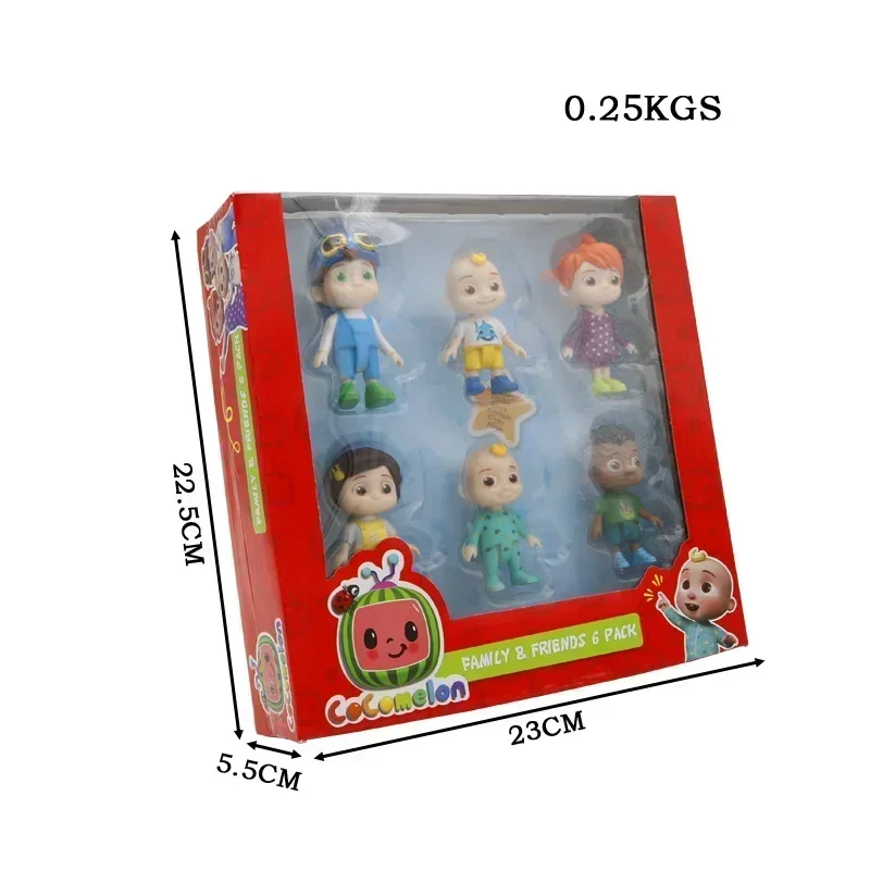 6 pz/set Anime Cocomelon Action Figures PVC Family Sister Brother Friends Baby JJ Model Toys For Kids Festival Gift