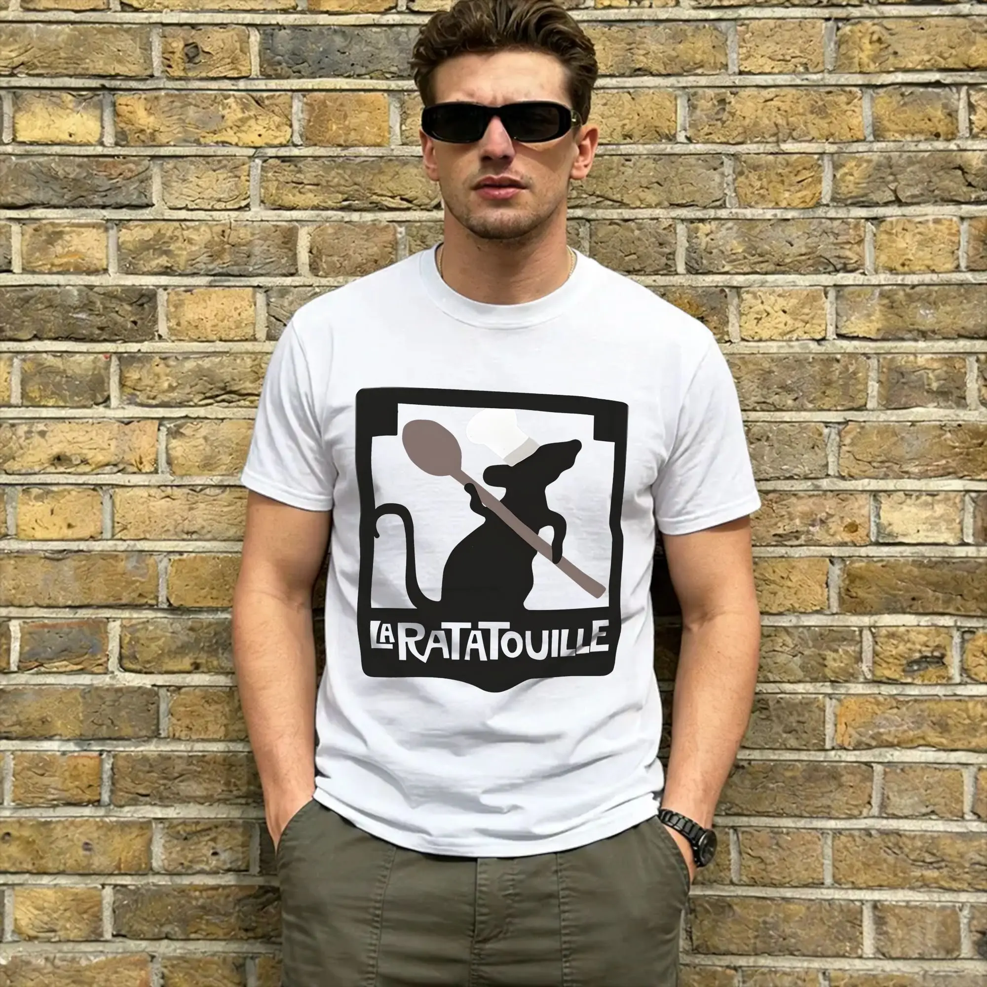 Men's Ratatouilles T Shirt  Cotton Tops Fashion Short Sleeve Round Neck Tees Party T-Shirts