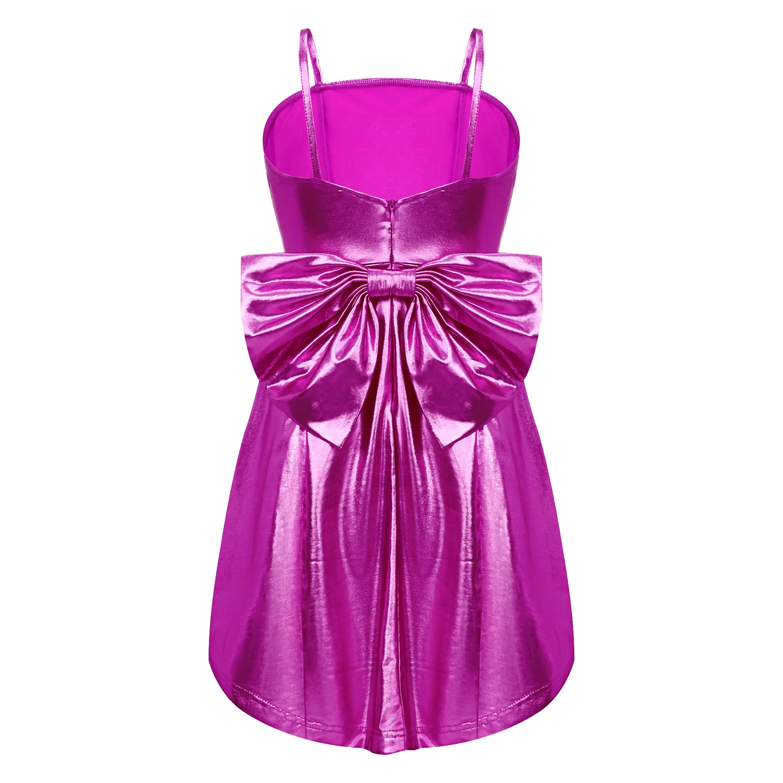 Criança salão de baile jazz dança dancewear vestido de baile meninas sem mangas vestido de festa moda streetwear metálico brilhante cami vestido a linha