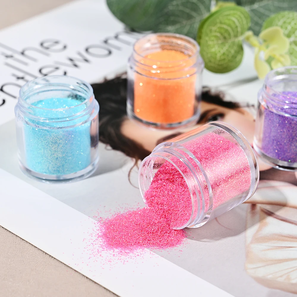 1개 반짝이는 캔디 스웨터 효과 네일 글리터 무지개빛 설탕 모래 파우더 크롬 피그먼트 네일 매니큐어 폴리시 네일 장식
