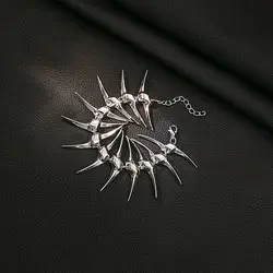 New Metal Thorn Bracelet Unisex Trendy Punk Bracelet Jewelry Super Cool Fish Bone Bangle Women Men
