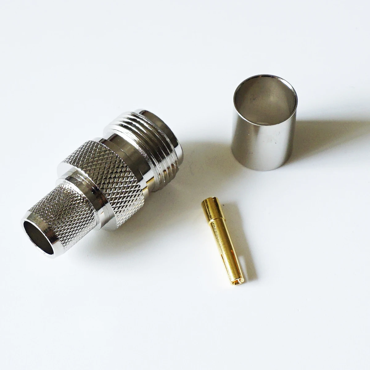 

1 Pcs RF Coax Connector Socket N Female Crimp for LMR400 RG8 RG213 RG214 7D-FB Plug Brass RF Coaxial Straight Nickel plated