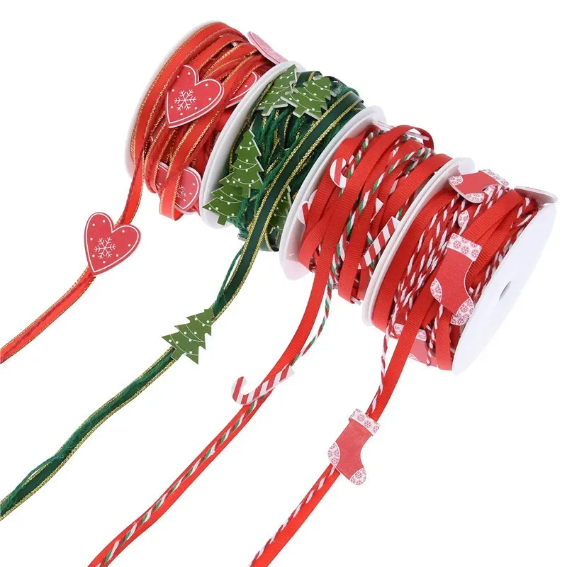 

New Handmade Decorative Ribbon Christmas DIY Crutch Socks Christmas Tree Decorative Ribbon 5m/Roll Materials for Sewing