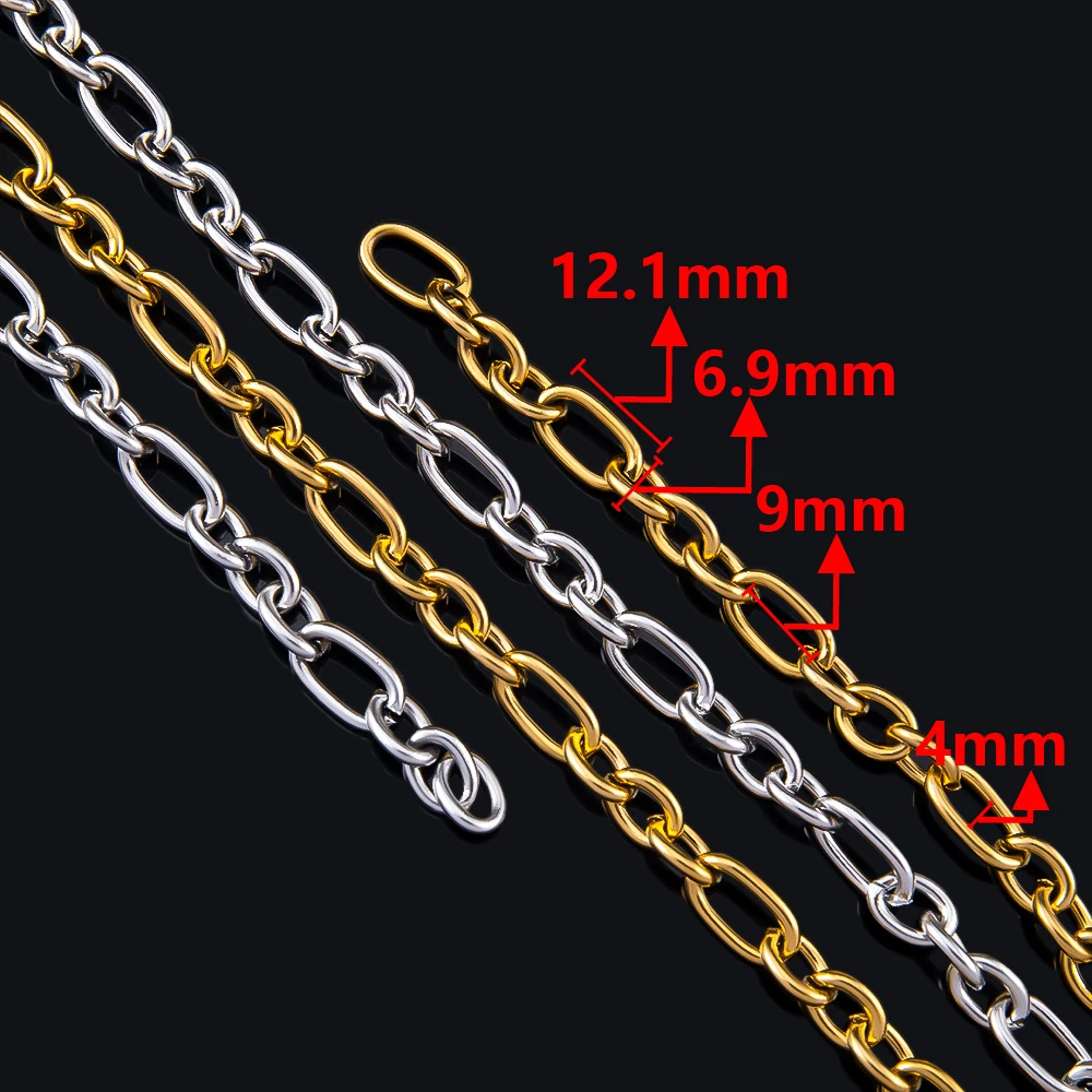 0.5Meter 1Meter Stainless Steel Round Cross Open Ring Chain for DIY Necklace Bracelet Jewelry Making Body Chain image 6