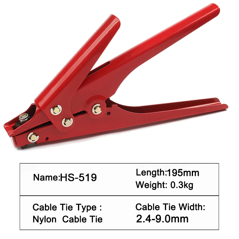 Nylon Cable Tie Gun for Tensioning Cutting Nylon Cable Ties Width: 2.4-9mm Zip Tie Pliers Cable Tie Tool with Adjustable Tension