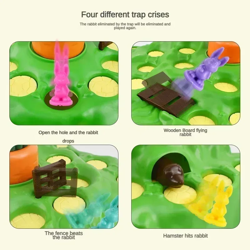 9 New Children\'s Double Multiplayer Board Game Race Rabbit Trap Puzzle Toys Parent-Child Interactive Strategy Game