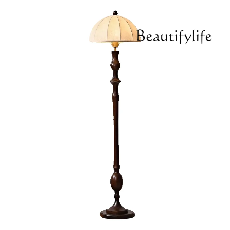 Medieval floor lamp, next to the sofa in the living room, American retro atmosphere, advanced bedroom desk lamp