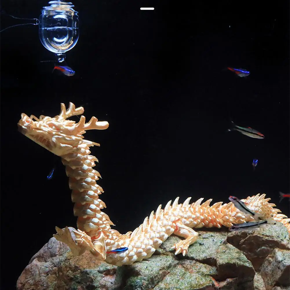 

NEW 3d Printing Chinese Dragon Ornaments Non Fading Aquarium Fish Tank Decorations For Freshwater Saltwater