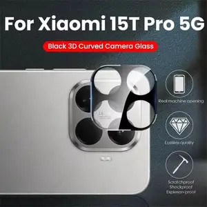 Bilashmart 3D Tempered Glass Lens Film Xiaomi 15T Pro 5G Curved Camera Protector Cap On Xiomi Xaomi Xiami Mi15TPro Mi15T Mi 15TPro 15 T