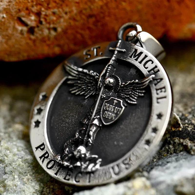 قلادة ميدالية مايكل من الفولاذ المقاوم للصدأ ، الكاثوليكية تحمينا من النمط الديني ، هدية مجوهرات عتيقة ، موضة جديدة ، #3