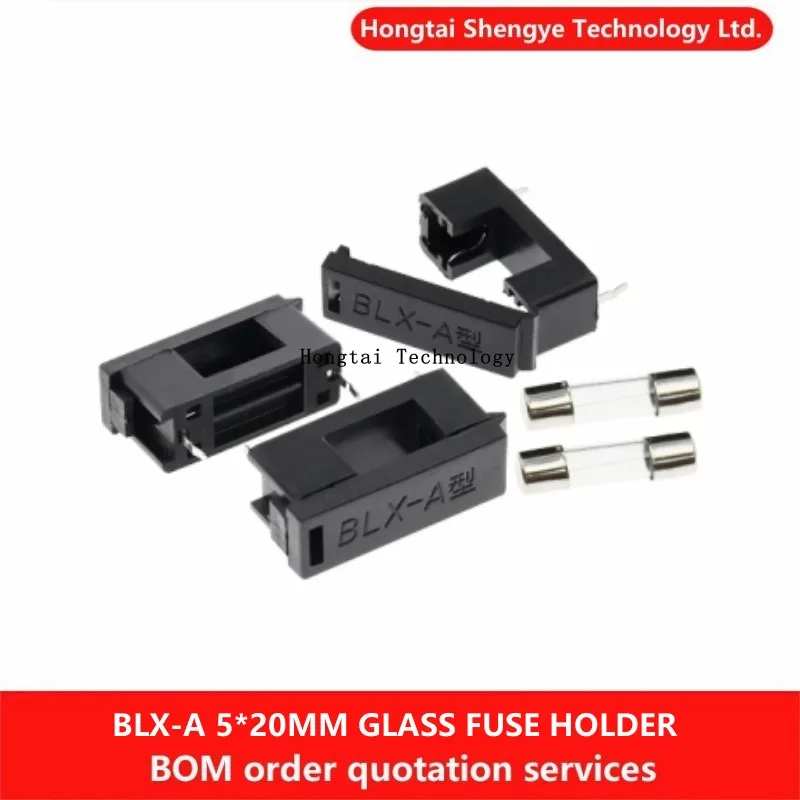 

BLX-A 5*20MM Glass Fuse Holder Black 5*20 Fuse Socket Fuse Holder for 5X20MM Fuse PCB Board Soldering