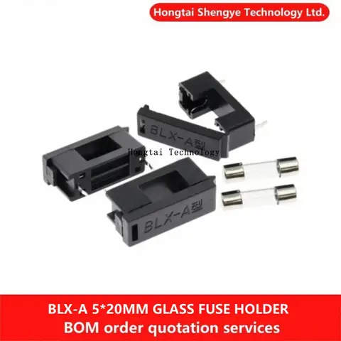 BLX-A 유리 퓨즈 거치대 블랙 퓨즈 소켓 퓨즈 거치대, 퓨즈 PCB 보드 납땜용, 5x20mm