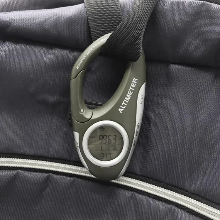 DA101 Height Measuring Instrument Mountaineering Buckle Handheld Altimeter Barometric Altitude Meter Thermometer Barometer