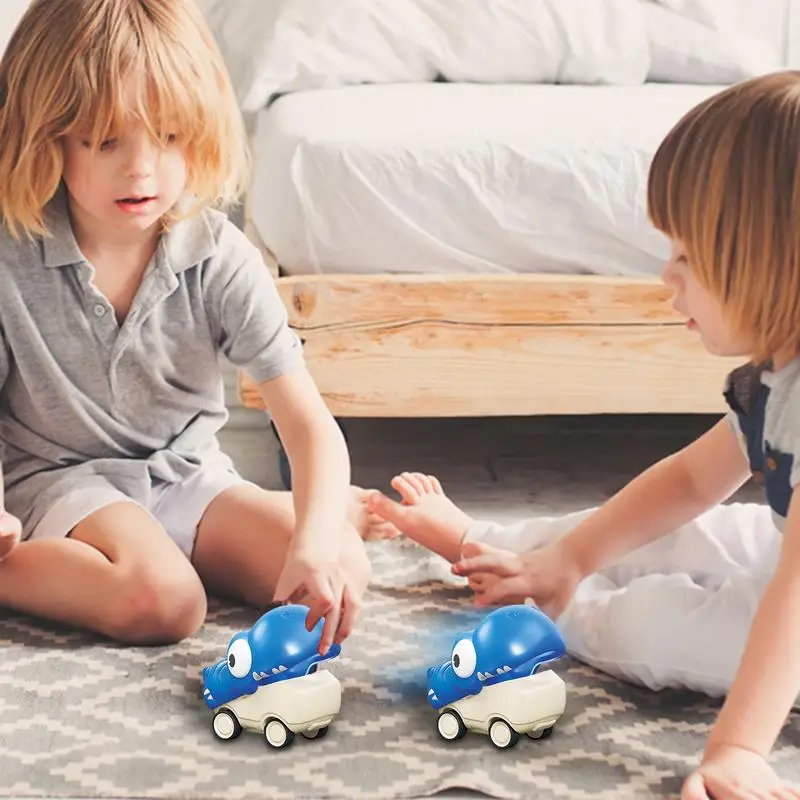 Coche de juguete de inercia, vehículos de empuje de dibujos animados, modelo resistente a caídas, prensa alimentada por inercia, vehículos de juguete con tracción hacia atrás para más de 1