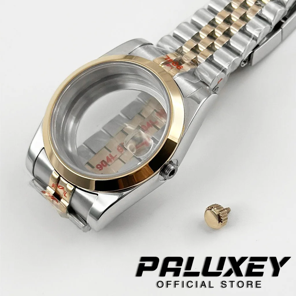 36 مللي متر/40 مللي متر NH34 NH35 NH36 NH38 NH70 الصلبة خمسة حبة الإنزلاق قفل المشبك مقاوم للماء ساعة حافظة الياقوت الكريستال ETA2824 PT5000