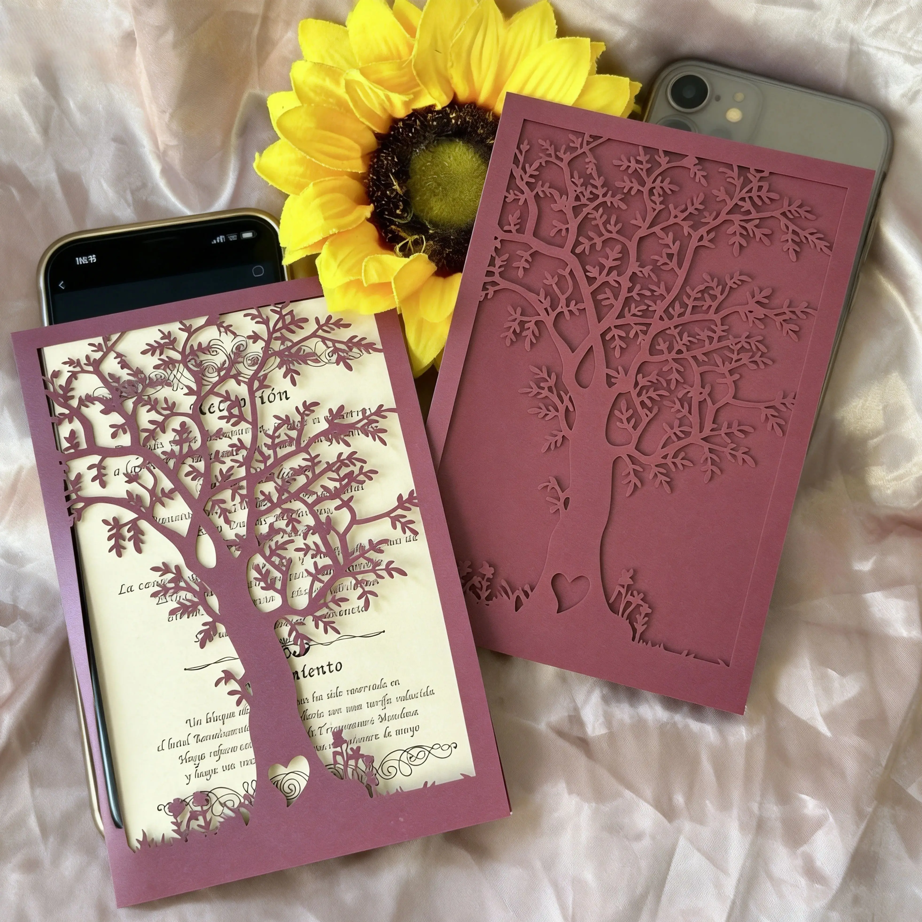 

10pcs Wedding Party Invitation Card,Laser Cut European Invitation Card,Menu Cover,Tree Greeting Card for Party Favor Decoration