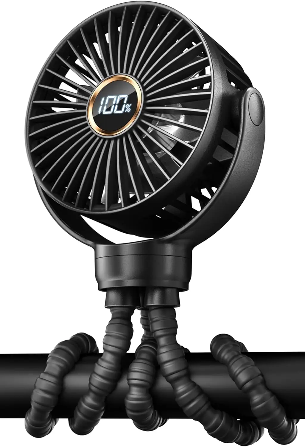 2026 New Upgrade  Mini Stroller Fan, Portable Baby Fans Battery Operated, LED Display With 3 Speeds, Small