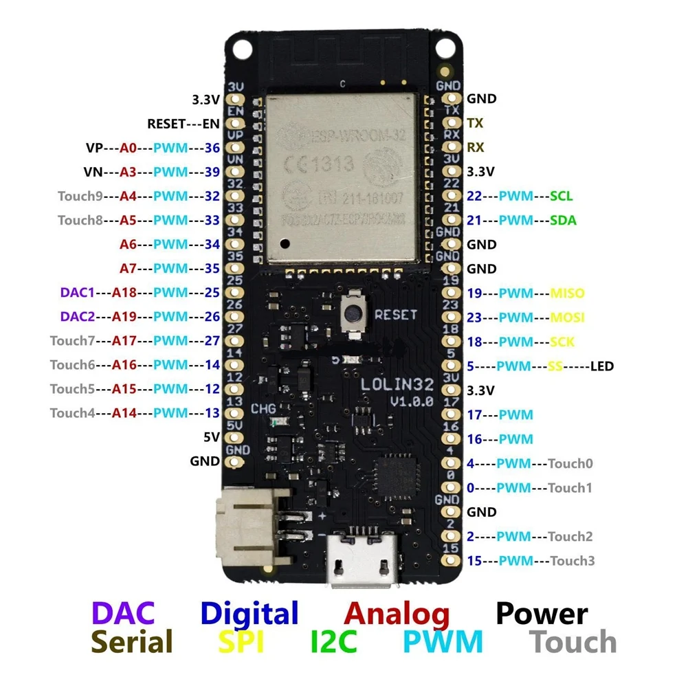

Well Made-D32 V1.0.0 Wifi Bluetooth Development Board Based ESP-32 Esp32 ESP-WROOM-32 4MB FLASH Compatible For Arduino Micropyth