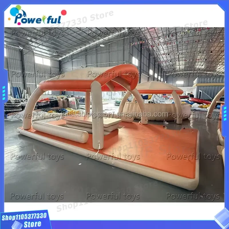 Custom Inflatable Floating Island Platform for Summer Yacht Water Park Party Large Size Swim Deck Float Mat for Lake Ocean