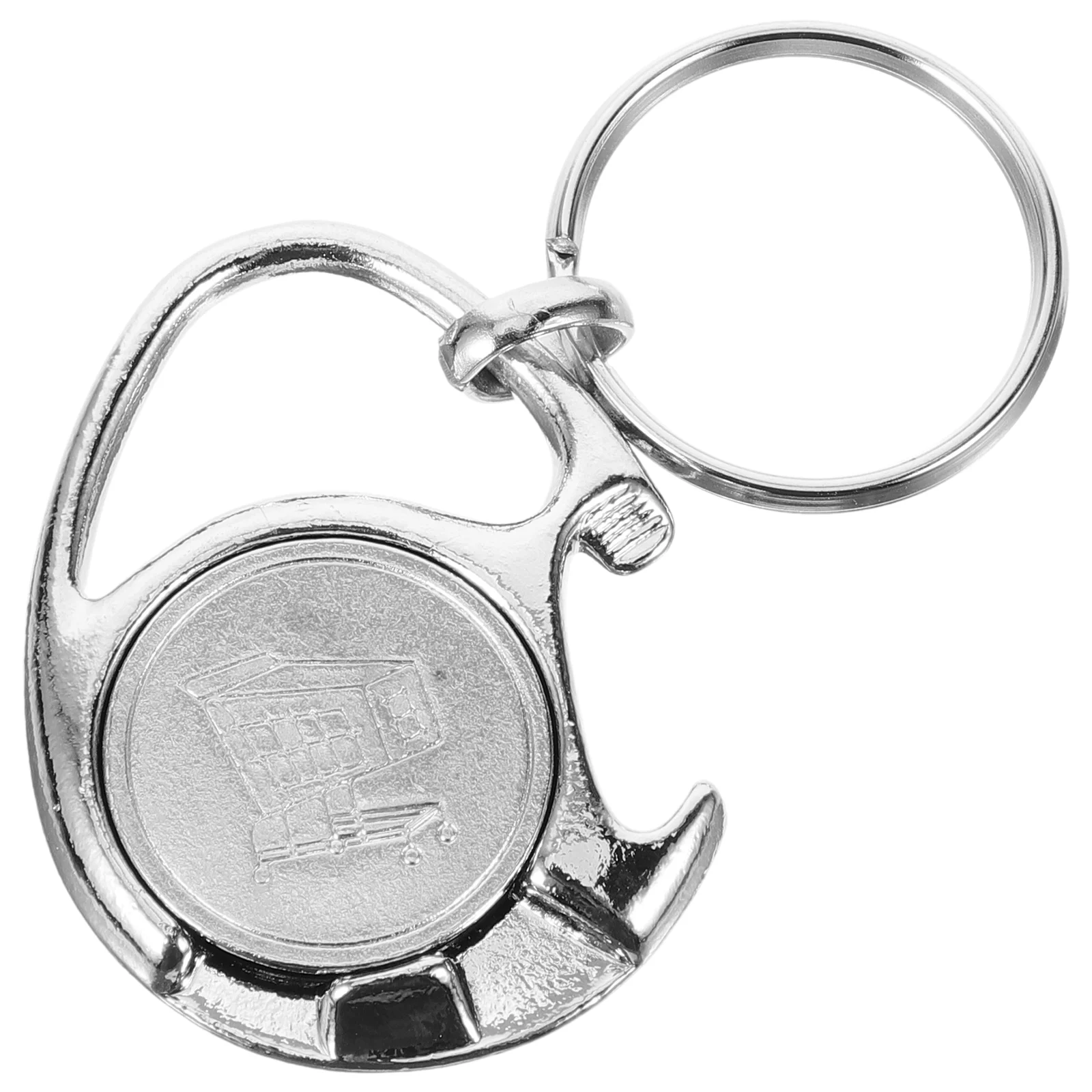 Shopping Cart Token Keychain Bottle Opener Accessories Fob Trolley Tokens Pendant Silver Hanging Keyring