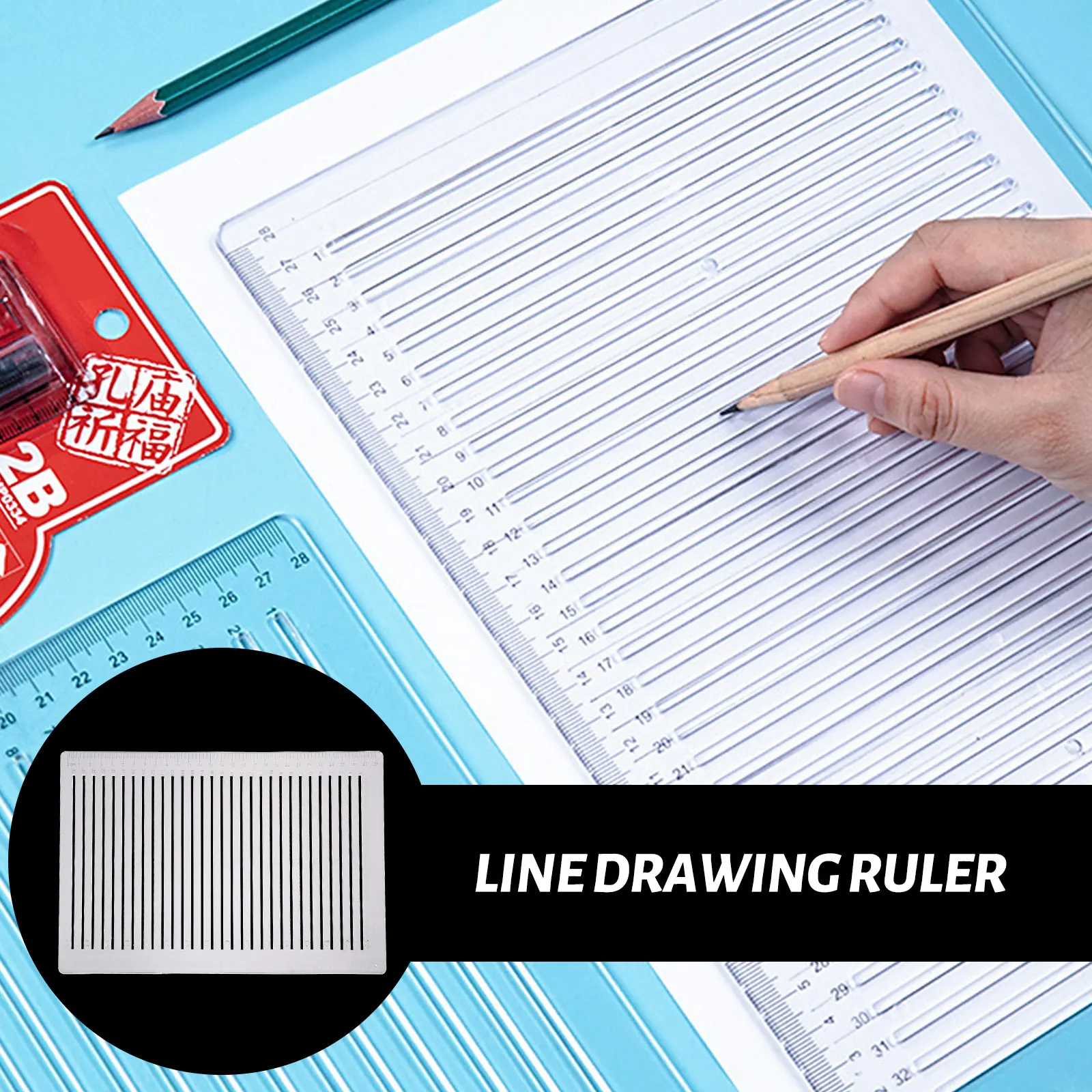 

Exam Answering Ruler Drawing Line Rulers Portable for Lines Drafting Paper Multiple Lettering
