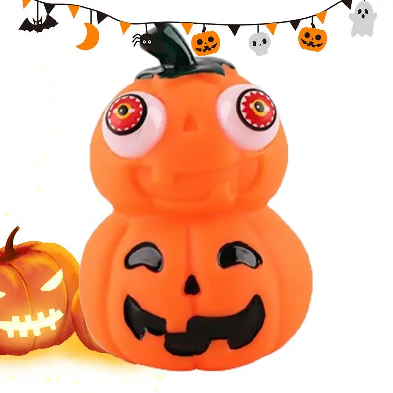 1pc New ghost Squeeze Toys Halloween pumpkin ghost head with Eyes Popping Out Toy Pinch Decompression Squishy Toy Relief Stress