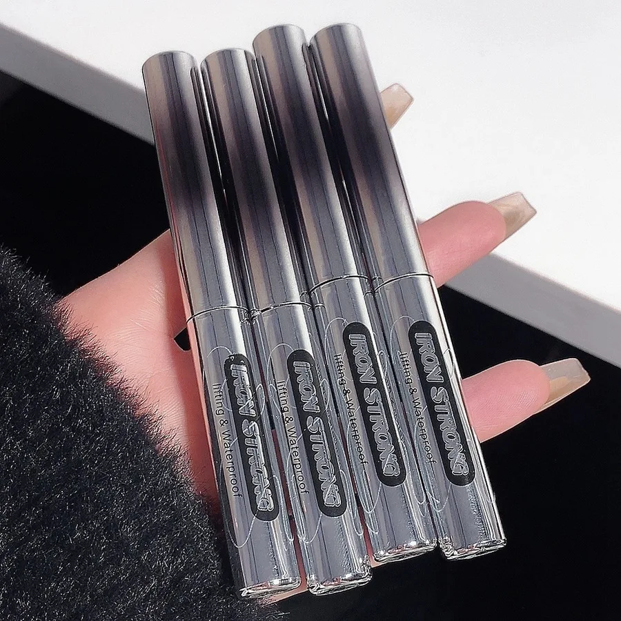 ماسكارا سميكة ثلاثية الأبعاد لتجعيد الشعر مقاومة للماء والعرق، رأس فرشاة رفيعة رفيعة بدون تلطخ، تدوم طويلاً #4