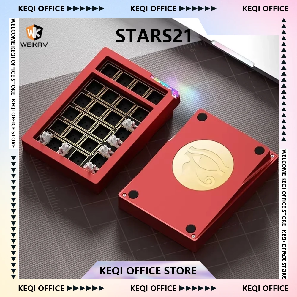 

Weikav STARS21 PAD Мини-клавиатура Наборы RGB QMK Беспроводная Bluetooth 3-режимная проводная клавиатура Наборы наборов для ПК Настольные аксессуары Подарки
