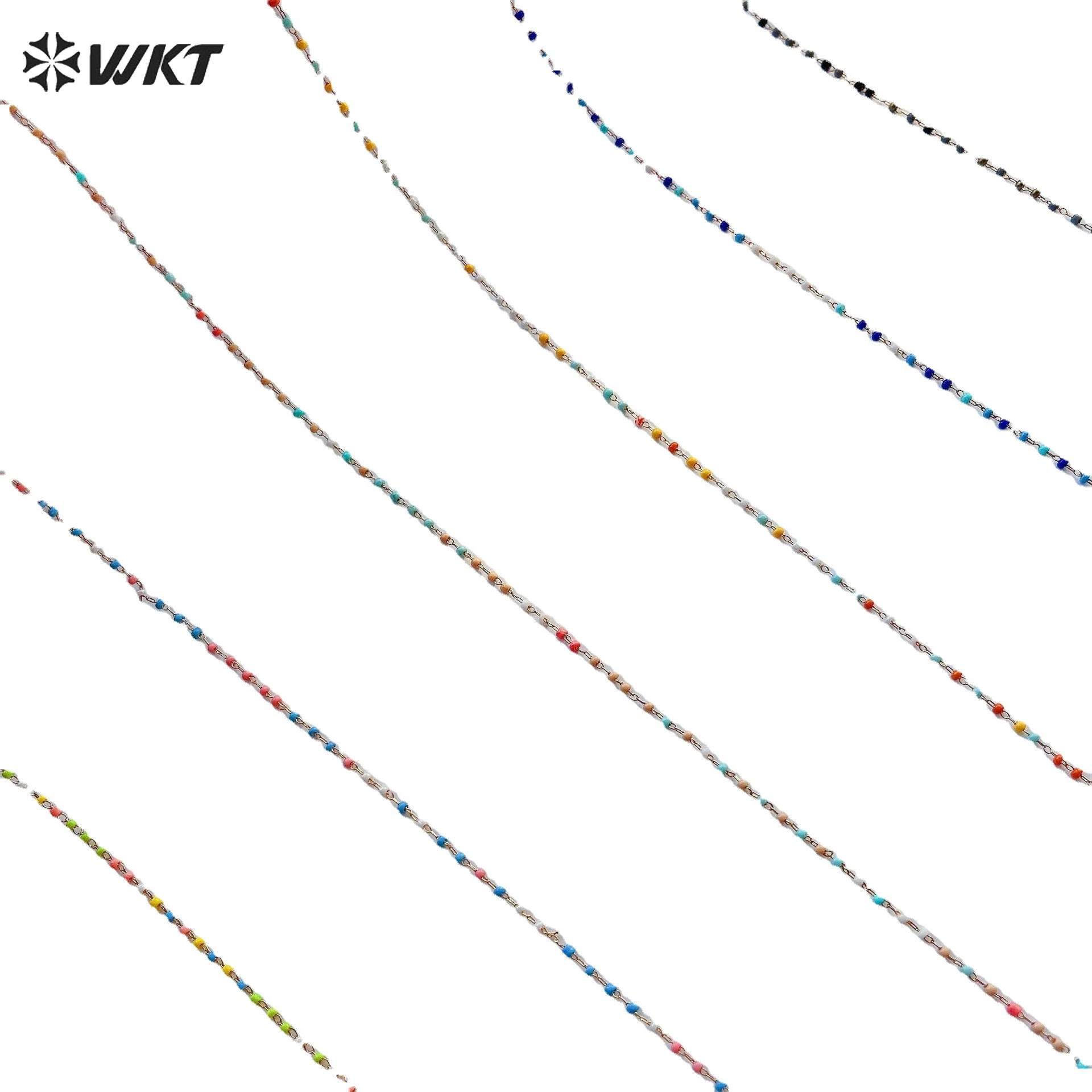 WT-RBC231 صغيرة البوهيمي 2 مللي متر لتقوم بها بنفسك الملونة خرز كريستالي سلسلة لسلسلة البوهيمي مجوهرات أو سوار النتائج مكبرة 10 متر
