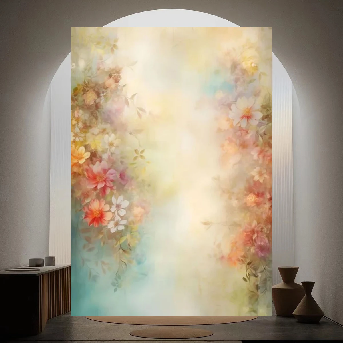 Vintage Oil Painting Garden Spring Backdrop Flower Wedding Bridal Baby Shower Birthday Photo Background Cake Smash Photography