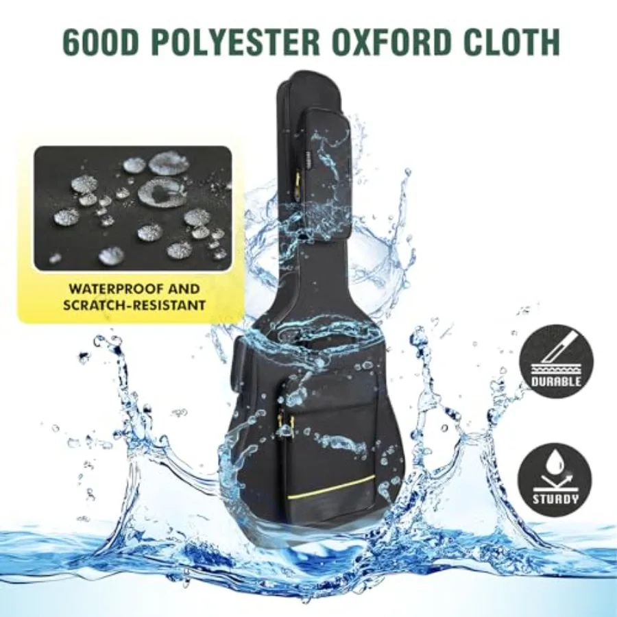 40 41 42 بوصة حقيبة الغيتار الصوتية 0.35 الحشو السميك 600D مقاوم للماء النايلون 3 جيوب لينة الكلاسيكية الغيتار على ظهره حقيبة السفر