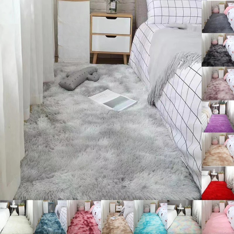 Nordic Ins Soft Fluffy Carpet Living Room Tea Table Ceramic Tile Anti Slip Floor Mat Baby Safety Climbing Carpet Pet Playable