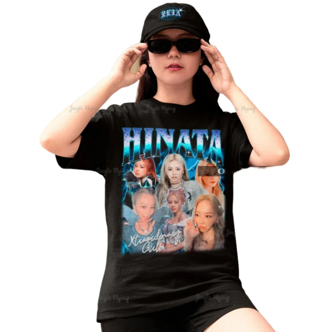 Xg Hinata Bootleg Anni '90 Tee Kpop Merch Jpop Xg Fan 100% Cotone Tee-image